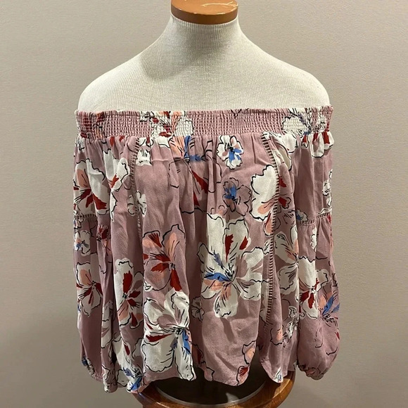 ASTR - Off The Shoulder - Floral Lightweight Blouse - Size Small - Gently Used!! - Picture 4 of 8